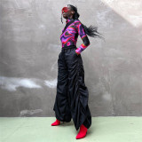 Solid Color Ruched Loose Pants XEF-K22P17901
