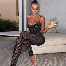 Sexy Leopard Print Sling Jumpsuit XEF-K21Q05102