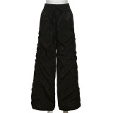 Solid Color Ruched Loose Pants XEF-K22P17901