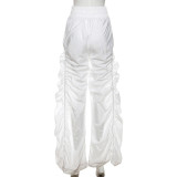 Solid Color Ruched Loose Pants XEF-K22P17901