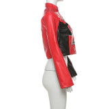 Contrast Color Embroidered Short Fashion Jacket XEF-K24C56529