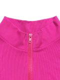 Knits Zipper Tops Pleated Skirts 2 Piece Set SFY-621