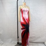 Off Shoulder Print Maxi Dress GPBY-16343