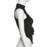 Mesh Hollow Out Sleeveless Tops XEF-K21L10199