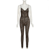 Sexy Leopard Print Sling Jumpsuit XEF-K21Q05102
