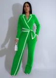 Color Block Tie Up Long Sleeve Jumpsuit SFY-2794