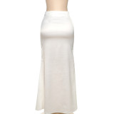 Lace Off Shoulder Tops Long Skirt 2 Piece Set XEF-K24L59907