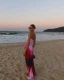 Off Shoulder Print Maxi Dress GPBY-16343