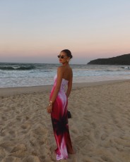Off Shoulder Print Maxi Dress GPBY-16343
