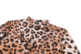 Mesh Leopard Print Long Sleeve Jumpsuit XEF-K25Q66048