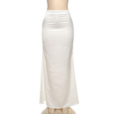 Lace Off Shoulder Tops Long Skirt 2 Piece Set XEF-K24L59907
