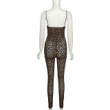 Sexy Leopard Print Sling Jumpsuit XEF-K21Q05102