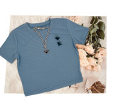 Short Sleeve Solid Color Loose Two Piece Pants Set SSNF-211071
