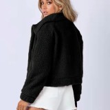 Solid-Color Lambswool Zipper Jacket SSNF-2021857