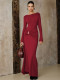 Long Sleeve Solid Color Slim Maxi Dress GZJF-10205