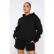 Solid Thickened Fleece Hooded Sweatshirt Shorts Set SSNF-211254