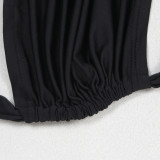 Sexy Solid Color Ruched Wide Leg Jumpsuit GTYZ-7559