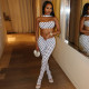 Polka Dot Print Wrap Chest Top Two Piece Pants Set GDSF-D25ST573