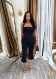 Backless Tie Up Halterneck Tank Tops Pants Suit GTYZ-7542