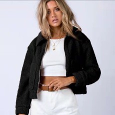 Solid-Color Lambswool Zipper Jacket SSNF-2021857