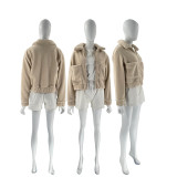Solid-Color Lambswool Zipper Jacket SSNF-2021857