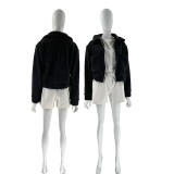 Solid-Color Lambswool Zipper Jacket SSNF-2021857