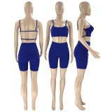 Backless Sling Tank Top Sport Two Piece Shorts Set SSNF-211300