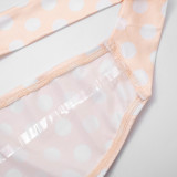 Polka Dot Print Wrap Chest Top Two Piece Pants Set GDSF-D25ST573