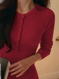 Long Sleeve Knits Long Dress GZJF-10204