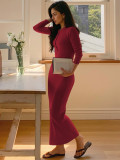 Long Sleeve Knits Long Dress GZJF-10204