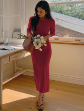 Long Sleeve Knits Long Dress GZJF-10204