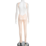 Polka Dot Print Wrap Chest Top Two Piece Pants Set GDSF-D25ST573