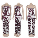 Print Wrap Chest Loose Two Piece Pants Set GTYZ-7496