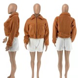 Solid-Color Lambswool Zipper Jacket SSNF-2021857