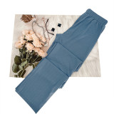 Short Sleeve Solid Color Loose Two Piece Pants Set SSNF-211071