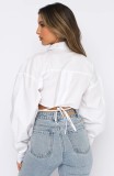 Long Sleeve Cardigan Tie Up Shirt SSNF-211046