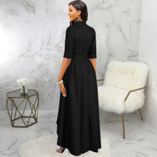 Solid Color Long Sleeve Maxi Dress SMR-12134