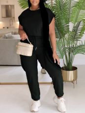 Solid Color Casual Tops Two Piece Pants Set ZDF-31356