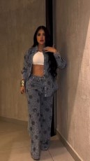 Beaded Flower Sequin Straight Jeans WXHY-XHU5015