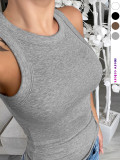 Solid Color Sleeveless Tank Tops ZDF-31702