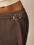 Sexy Solid Color Knits Long Skirt GZJF-6636