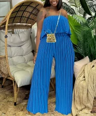 Solid Color Wrap Chest Press Palted Pants Suit ZDF-31339