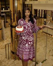 Print V Neck Long Sleeve Midi Dress GMYU-8548