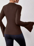 Flare Long Sleeve Slim T Shirt GZJF-2660