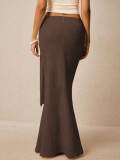 Sexy Solid Color Knits Long Skirt GZJF-6636