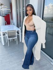 Solid Color Tassel Sweater Coats TR-1220