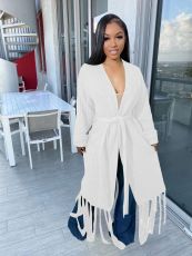 Solid Color Tassel Sweater Coats TR-1220