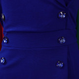 Plus Size Half Sleeve Lapel Midi Dress GATE-616