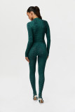 Snake Print Long Sleeve Tight Jumpsuit SHD-9954