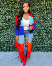 Casual Contrast Color Knits Cardigan Coat TR-1235